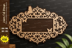 Ornate Floral Frame laser cut svg File ornate floral frame Product Image 1