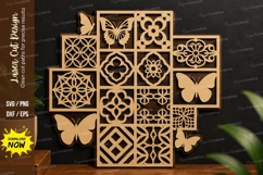Geometric Tile Pattern laser cut svg File geometric tile svg Product Image 1
