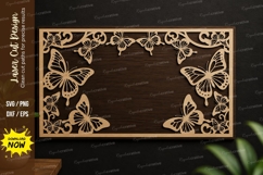 Butterfly Border Frame laser cut svg File butterfly border Product Image 1