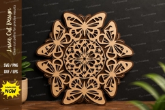 Butterfly Mandala Star laser cut svg File butterfly mandala Product Image 1