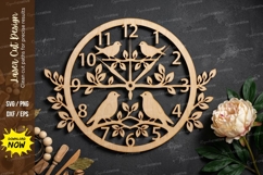 Floral Wall Clock Laser Cut, clock svg, wall clock svg Product Image 1