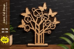 Geometric Butterfly Tree laser cut svg File geometric tree Product Image 1