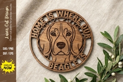 Dog Memorial Portrait Laser Cut, dog memorial svg, pet memor Product Image 1
