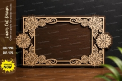 Floral Rectangle Frame laser cut svg File floral rectangle Product Image 1