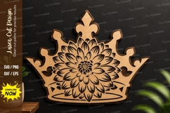 Floral Crown Mandala laser cut svg File floral crown svg Product Image 1