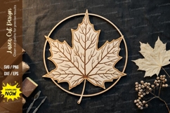 Maple Leaf Frame Laser Cut, maple leaf svg, leaf frame svg, Product Image 1