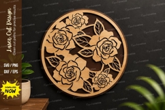 Rose Bouquet Circle laser cut svg File rose bouquet svg Product Image 1