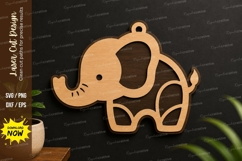 Cute Elephant Ornament laser cut svg File cute elephant svg Product Image 1