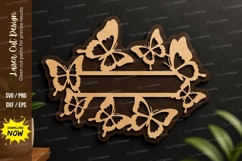 Butterfly Name Frame laser cut svg File butterfly name frame Product Image 1