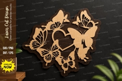 Butterfly Heart Wreath laser cut svg File butterfly heart Product Image 1