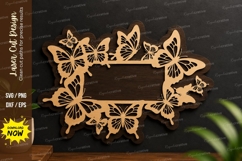 Butterfly Floral Frame laser cut svg File butterfly floral Product Image 1