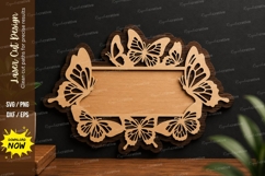Butterfly Oval Frame laser cut svg File butterfly oval frame Product Image 1