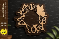Butterfly Floral Wreath laser cut svg File butterfly floral Product Image 1