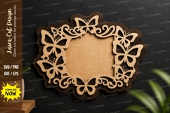 Butterfly Name Frame laser cut svg File butterfly name frame Product Image 1