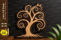 Swirl Tree Design laser cut svg File swirl tree svg file Product Image 1
