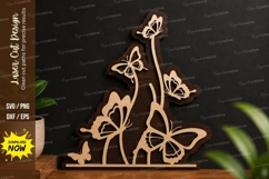 Butterfly Flower Branch laser cut svg File butterfly flower Product Image 1