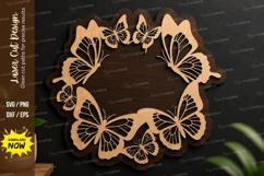 Butterfly Floral Wreath laser cut svg File butterfly floral Product Image 1
