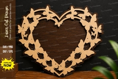 Butterfly Heart Wreath laser cut svg File butterfly heart Product Image 1