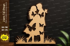 Butterfly Girl Silhouette laser cut svg File butterfly girl Product Image 1