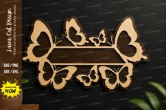 Butterfly Name Frame laser cut svg File butterfly name frame Product Image 1