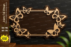 Butterfly Rectangle Frame laser cut svg File butterfly Product Image 1