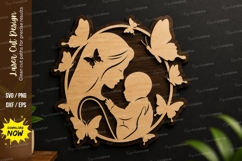 Mother Baby Silhouette laser cut svg File mother baby svg Product Image 1