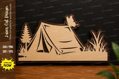 Camping Tent Scene laser cut svg File camping tent svg, tent Product Image 1