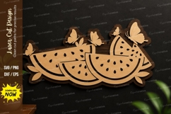 Watermelon Border Decor laser cut svg File watermelon border Product Image 1