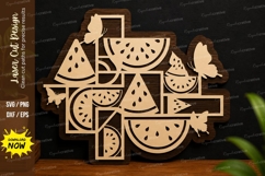 Geometric Watermelon laser cut svg File geometric watermelon Product Image 1