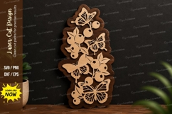 Floral Butterfly Border laser cut svg File floral butterfly Product Image 1
