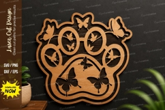 Butterfly Paw Print laser cut svg File paw print svg Product Image 1
