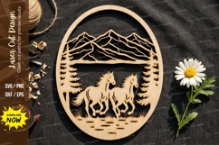 Deer Clock Scene Laser Cut, deer svg, deer clock svg, wildli Product Image 1