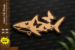 Butterfly Shark laser cut svg File butterfly shark svg Product Image 1