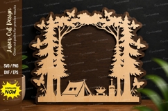 Forest Camping Frame laser cut svg File forest camping svg Product Image 1