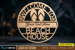 Beach House Sign Cut ,Beach House Welcome Sign Laser Cut Product Image 1