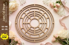 Geometric Mandala Laser Cut SVG laser cut svg, geometric Product Image 1