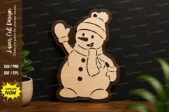 Winter Snowman Figure laser cut svg File winter snowman svg Product Image 1