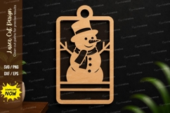 Snowman Gift Tag laser cut svg File snowman gift tag svg Product Image 1