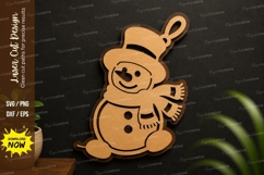 Cute Winter Snowman laser cut svg File cute snowman svg Product Image 1