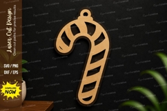 Candy Cane Ornament laser cut svg File candy cane svg Product Image 1
