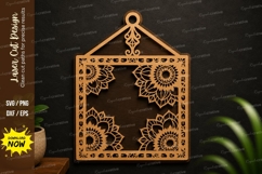 Mandala Square Ornament laser cut svg File mandala square Product Image 1
