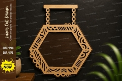 Hexagon Hanging Ornament laser cut svg File hexagon ornament Product Image 1
