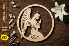 Angel Wings Frame Laser Cut, angel wings svg, angel frame Product Image 1