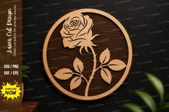 Rose Flower Circle SVG | Floral Laser Cut Wall Decor File Product Image 1