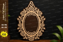 Ornate Oval Ornament SVG | Decorative Laser Cut Frame File Product Image 1