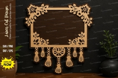 Boho Floral Hanging Frame SVG | Decorative Laser Cut Wall Product Image 1