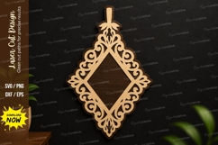 Vintage Hanging Rectangle Frame SVG | Ornamental Laser Cut Product Image 1