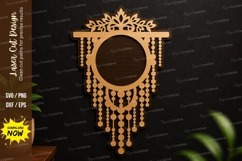 Boho Round Hanging Ornament SVG | Decorative Laser Cut Wall Product Image 1