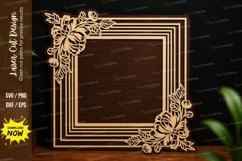 Floral Corner Frame SVG | Elegant Laser Cut Border Design Product Image 1