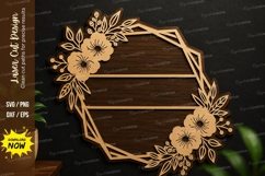 Geometric Floral Frame SVG | Modern Hibiscus Laser Cut Product Image 1